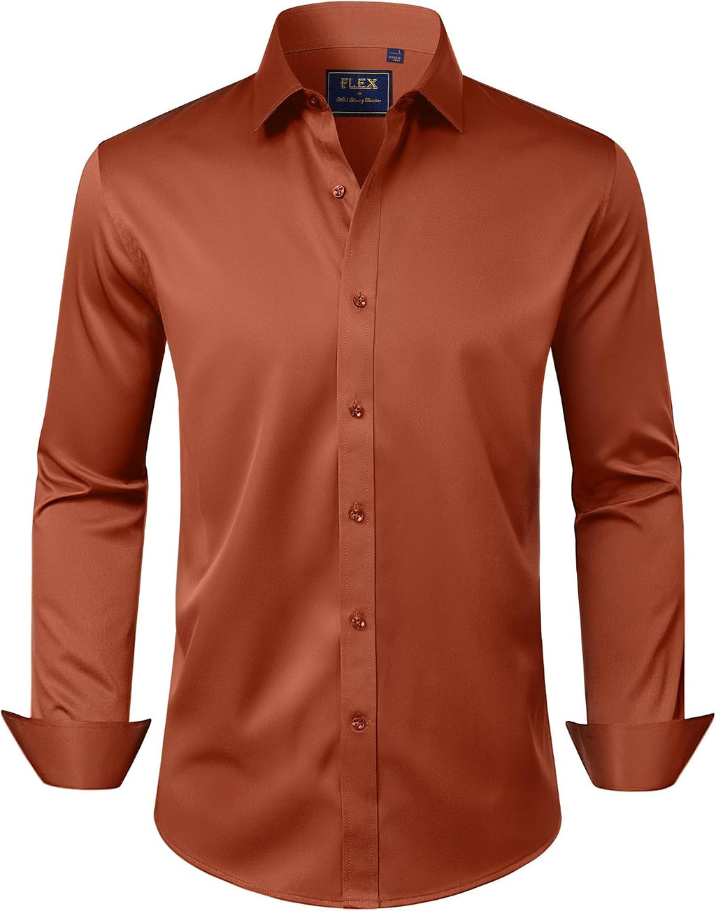 J.VER Men's Dress Shirts Solid Long Sleeve Stretch Wrinkle-Free Formal Shirt Business Casual Button Down Shirts