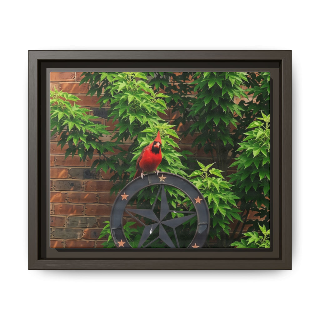 Cardinal on Star Wheel — Framed Matte Canvas Wall Art