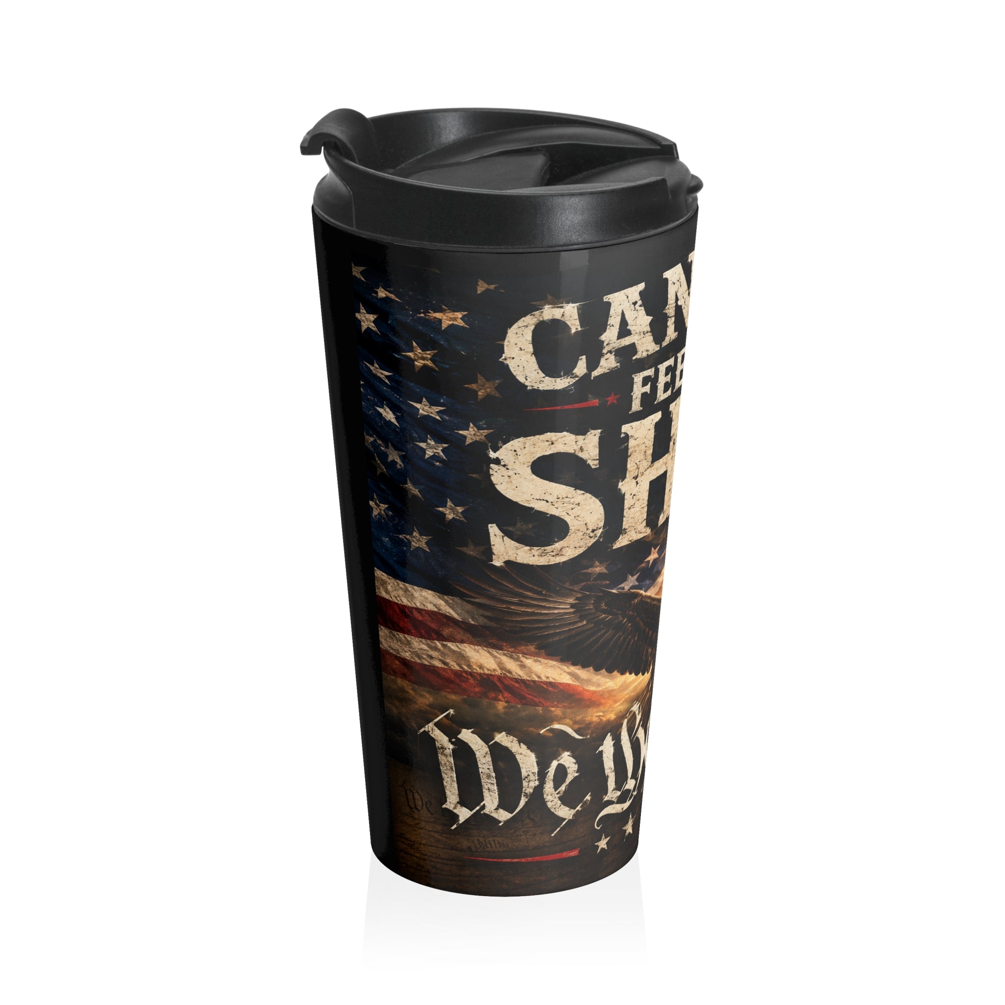 Travel Mug - "Can You Feel The Shift" Patriotic Eagle Stainless Steel Tumbler