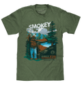 Smokey Bear Only You Can Prevent Wildfires Retro Graphic T-Shirt - Canyon Green