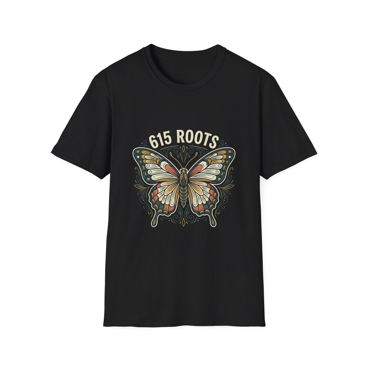 Butterfly Floral T-Shirt – "615 Roots" Vintage Nature Graphic Tee