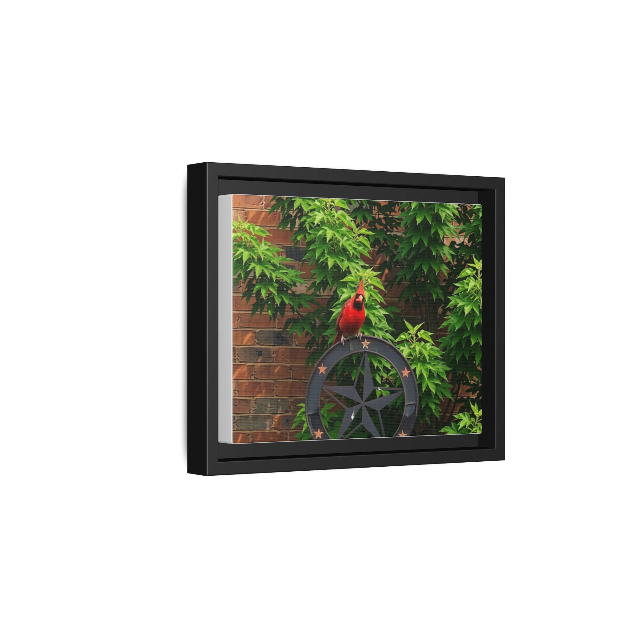 Cardinal on Star Wheel — Framed Matte Canvas Wall Art