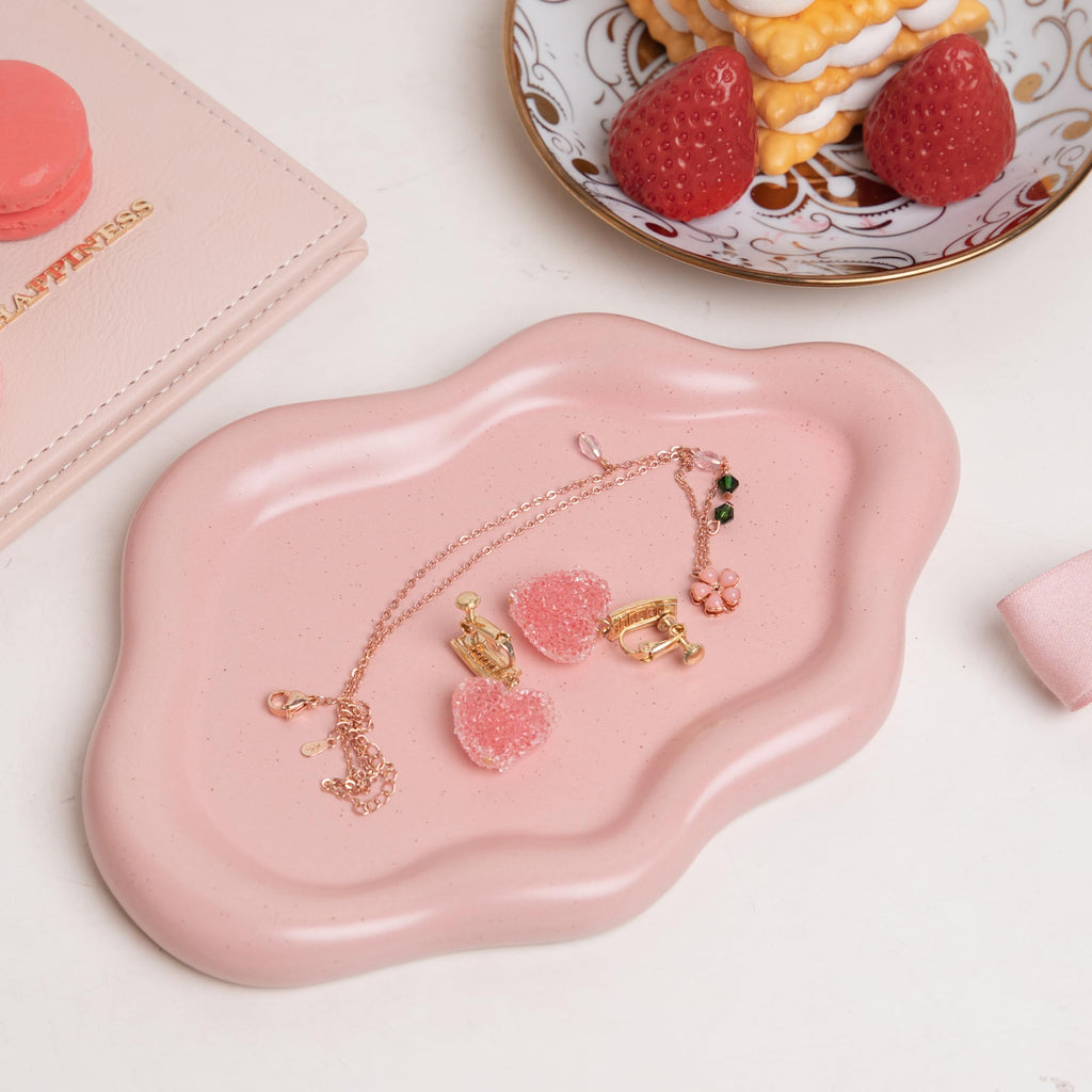 Lynagert Cloud Trinket Dish, Chubby Jewelry Tray, Ceramic Jewelry Ring Trinket Dish for Rings Earrings Necklace Organizer, Mother's Day Thanksgiving Christmas Birthday Bridesmaid Gifts (Silver)