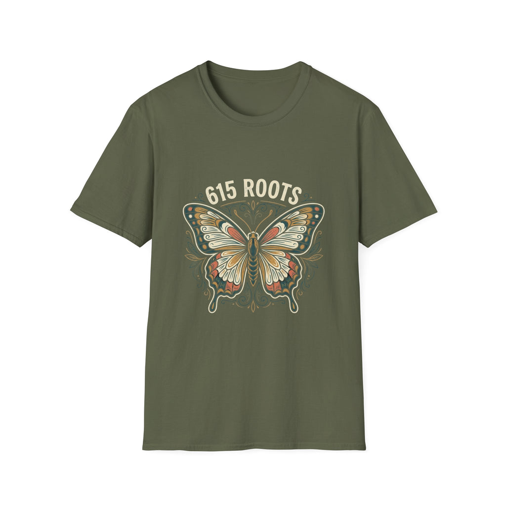 Butterfly Floral T-Shirt – "615 Roots" Vintage Nature Graphic Tee