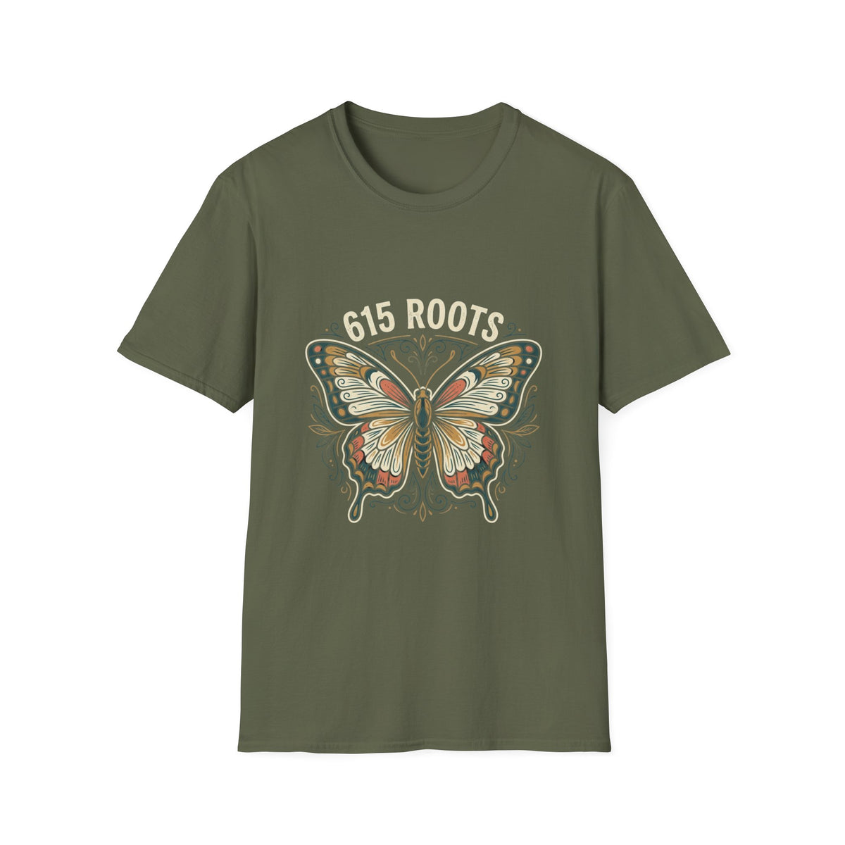 Butterfly Floral T-Shirt – "615 Roots" Vintage Nature Graphic Tee