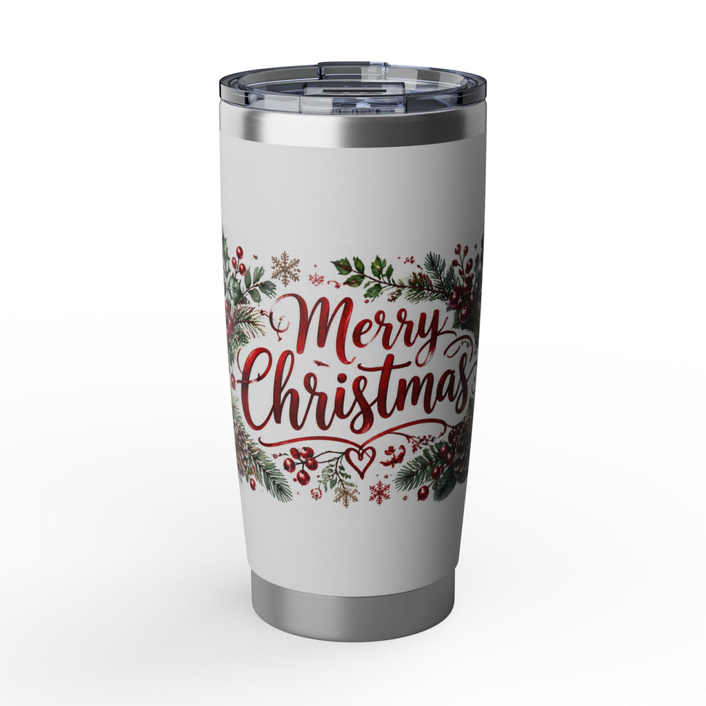 Christmas Tumbler — Merry Christmas Holiday 20oz Insulated Travel Cup