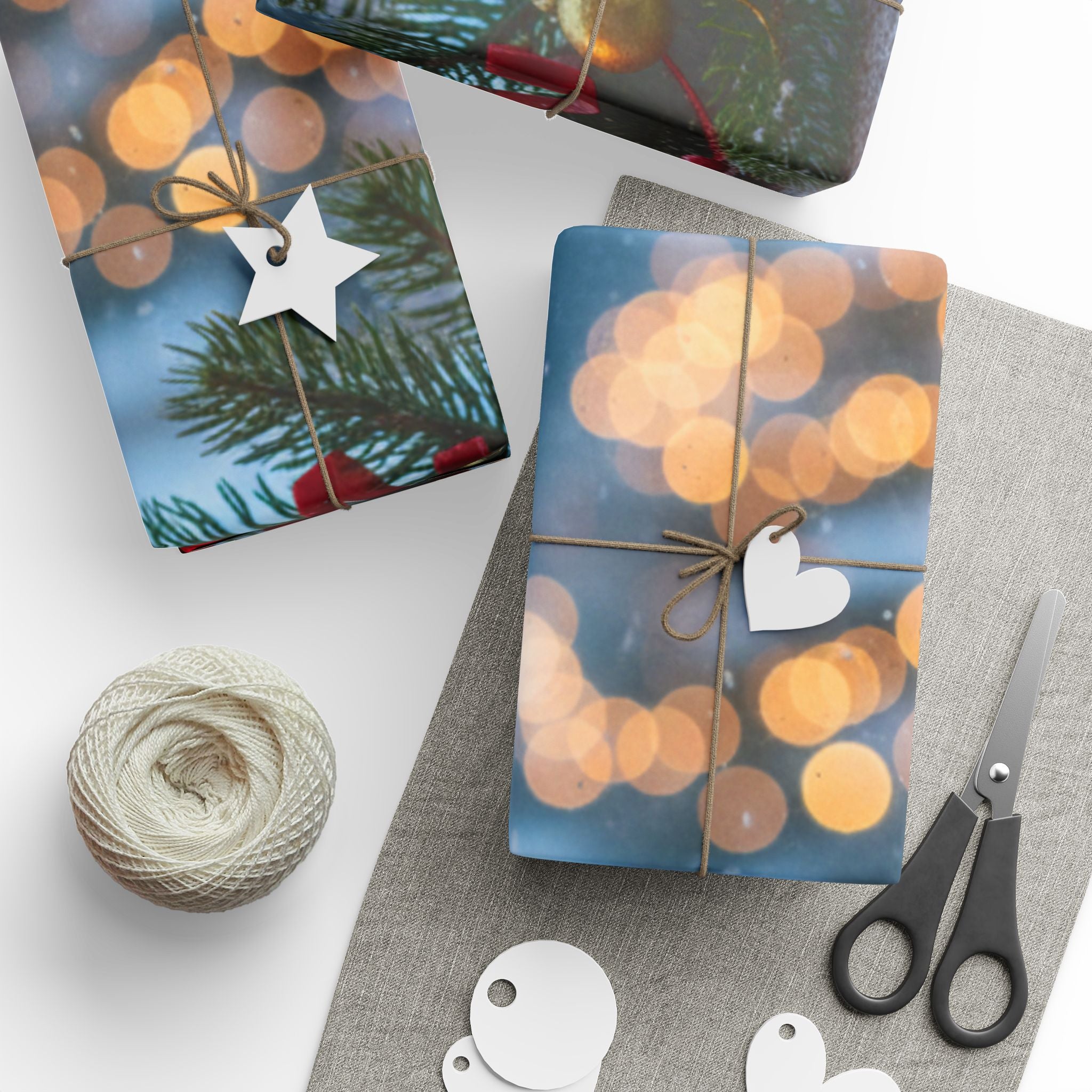 Christmas Window Scene Wrapping Paper — Holiday Candle & Tree Gift Wrap