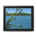Framed Matte Canvas Print — Lakeside Sailboat Wall Art