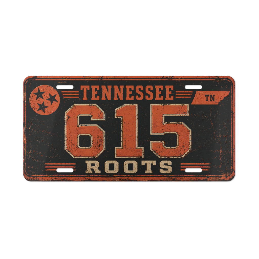 Tennessee 615 Roots Vintage Metal Vanity Plate