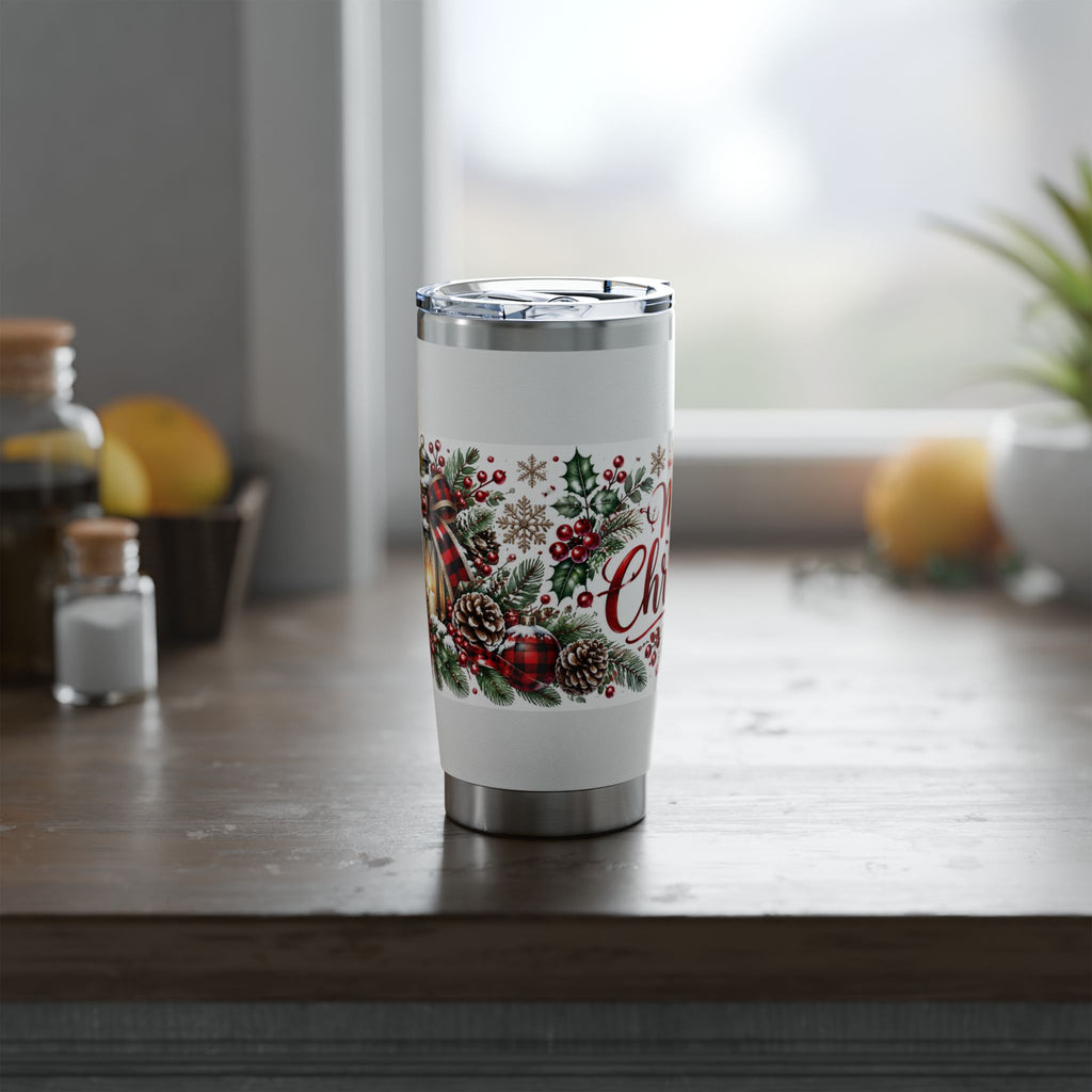 Christmas Tumbler — Merry Christmas Holiday 20oz Insulated Travel Cup