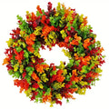 1pc Artificial Autumn Wreath for Door or Wall Decor