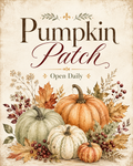 Pumpkin Patch Open Daily printable fall wall art by Mama Jack Design