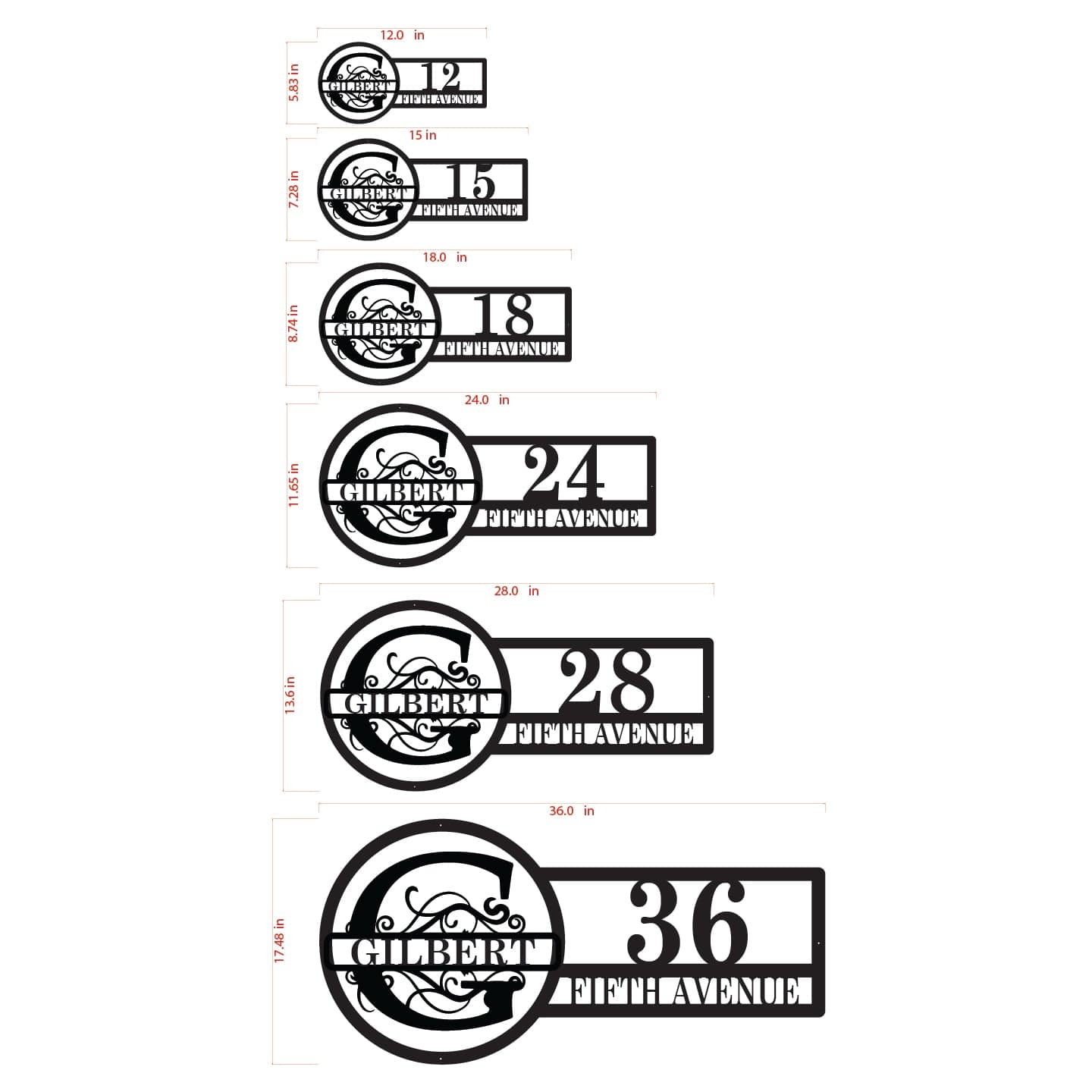 Split Letter Address Sign